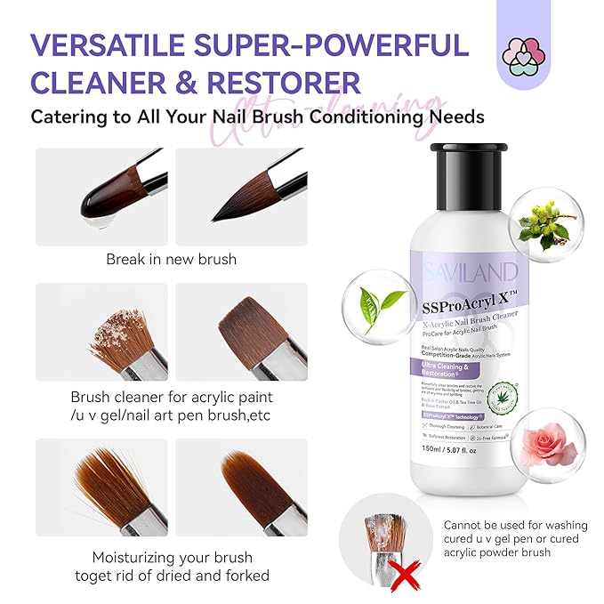 SAVILAND Acrylic Nail Brush Cleaner: