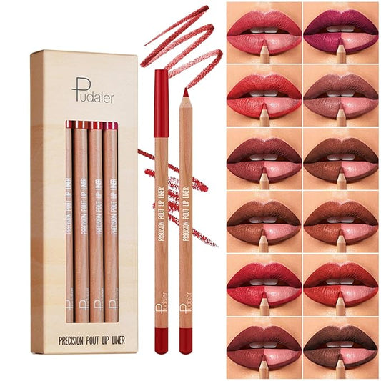 12 Colors Matte Lip Liner Pens Set，Cream Glide Lip
