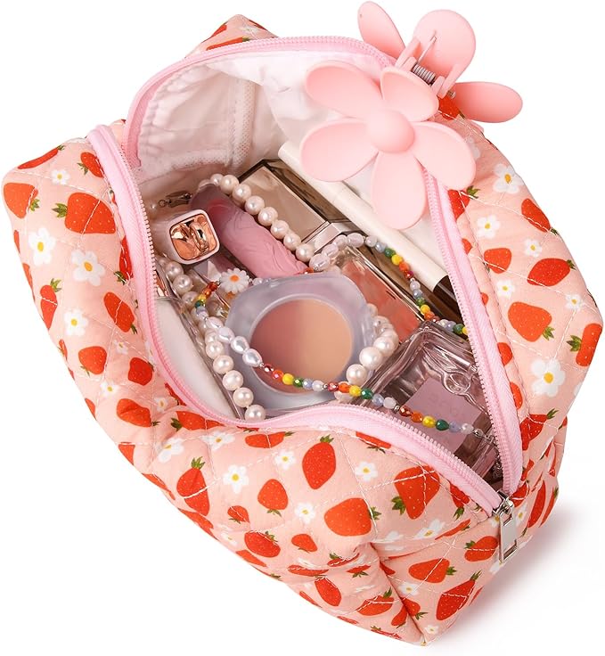 Soidram pink makeup bag quilted