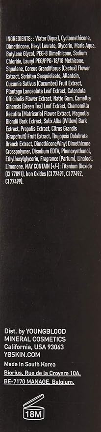 Youngblood Liquid Mineral Foundation, Pebble, 17 Shades, Vegan, Free, Gluten-Free