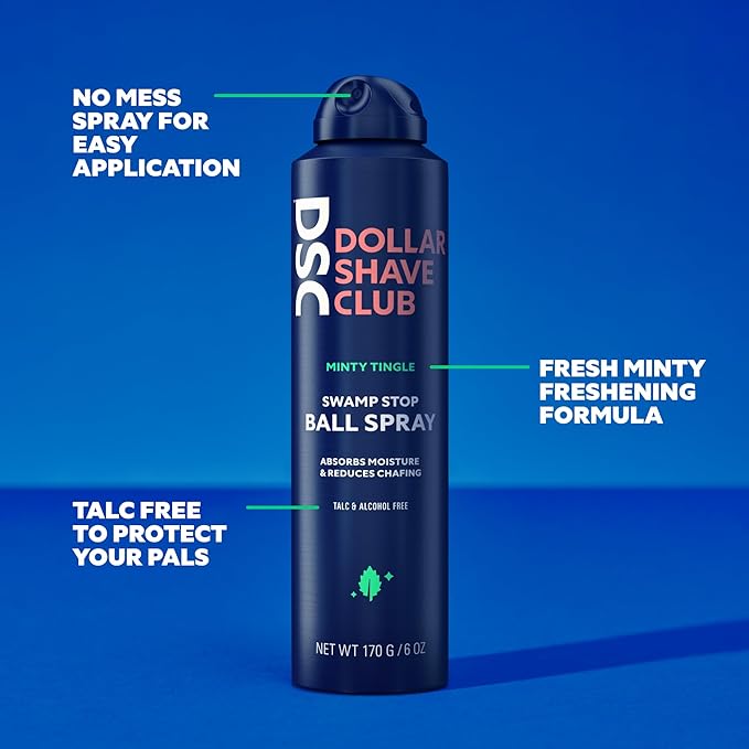 Dollar Shave Club | Ball Spray (2 Pack) | Fast Absorbing Body Deodorant Spray for Men
