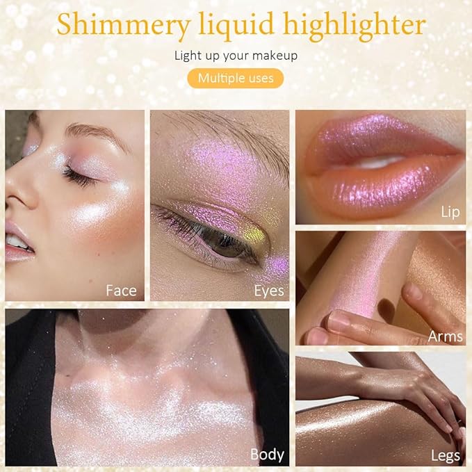 evpct Light Liquid Face Highlighter Makeup Waterproof Long Cheek Eyes