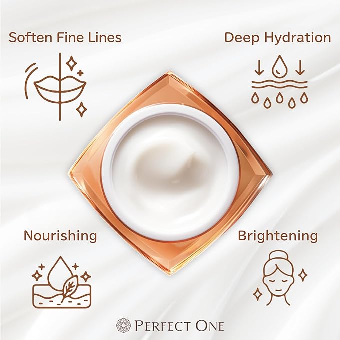 Perfect One Firming Facial Cream with Niacinamide, Collagen, and Hyaluronic Acid – Daily Anti-Aging Cream – 5-in-1: Serum, Moisturizer, Eye Cream, Primer, and Mask for All Skin Types – 1.76 oz