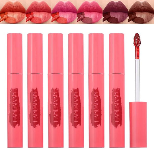 6 Colors Peel Off Matte Lip Tint, Long Lasting Natural Peel Off Tattoo Lip Liner Stain, Waterproof Smudge Proof Non-Stick Cup Tinted Lip Stain Peel Off Lip Gloss, Lip Makeup Gift for Women