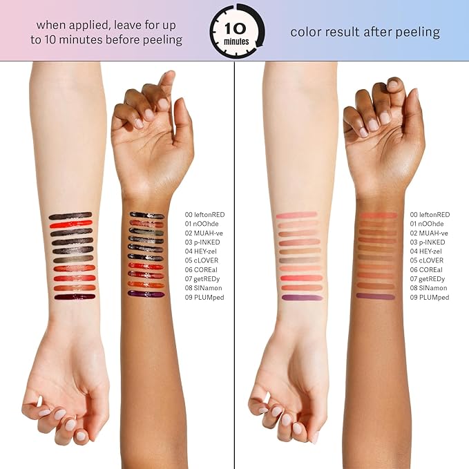 Sacheu Lip Liner Stay-N Peel Off Lip Stain — Long Lasting Matte Lip Tattoo Transfer Proof Lipstain Infused with Hyaluronic Acid & Vitamin E for All Skin Types — Vegan & Cruelty-Free, Plumped