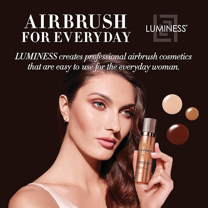 LUMINESS Silk Airbrush Spray Foundation & Buffing Brush Light Tan)