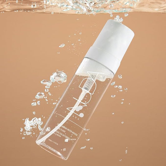 Nuda Self Tanning Water Mousse - Medium to Dark | Streak & Transfer-Free Clear Self Tanner | Hydrating Sunless Tanner for a Natural Look | Lightweight Fragrance-Free Self Tanning Mousse, (6.4 Fl Oz)