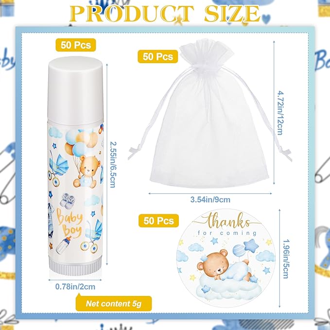 Fumete 50 Pack Bear Baby Shower Classroom