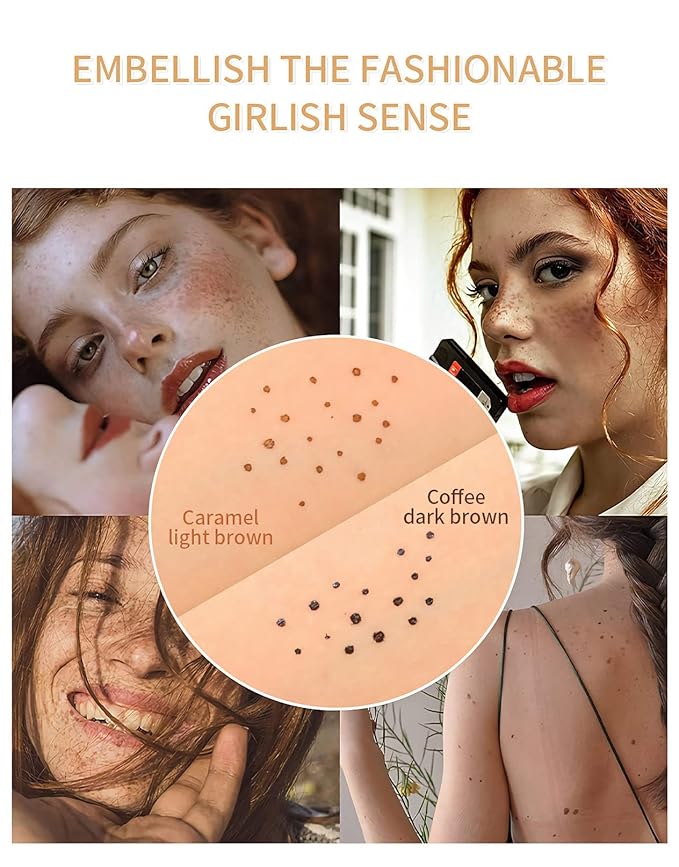 2 Colors Liquid Freckle Pen, Natural Lifelike Face Brown&Dark Brown