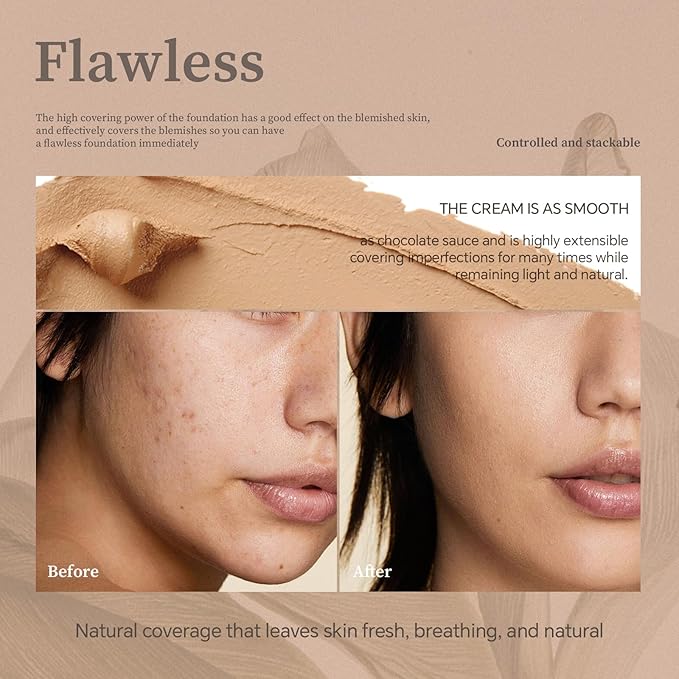 Multi-Use Foundation Stick Makeup with Brush,High Coverage Blendable Makeup Stick(#3)