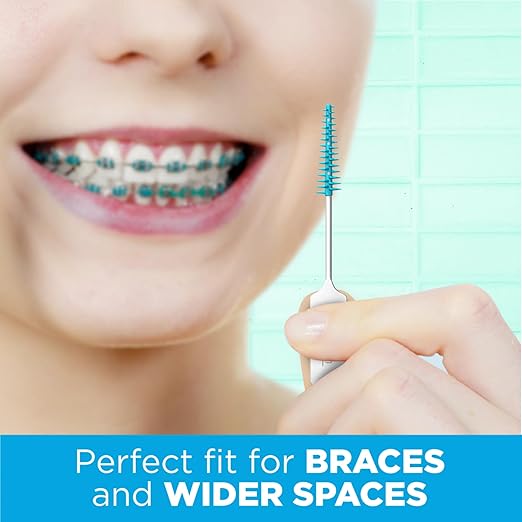 GUM Soft-Picks Wider Space, Easy to Use Dental Picks for Teeth Cleaning and Gum Health, with Convenient Carry Case, Dentist Recommended Dental Picks, 100 Count