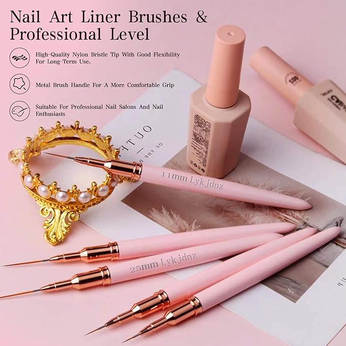 5Pcs Nail Art Liner Brushes,Liner