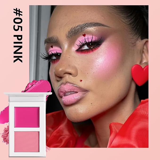 Pink Blush for Cheeks, Richly Pigmented Mineral Rubores (PINK 05#)