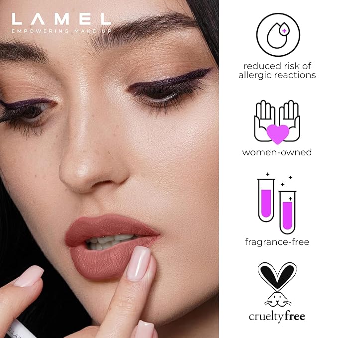 Matte Gel Lip Liner Pencil | Weightless & CreamyTexture - Sharpenable - Longwear & Waterproof - High Pigmented & Flawless Finish - Cruelty-free & Paraben-Free - 412, 1,7g/0.05oz. (Spicy Nude)