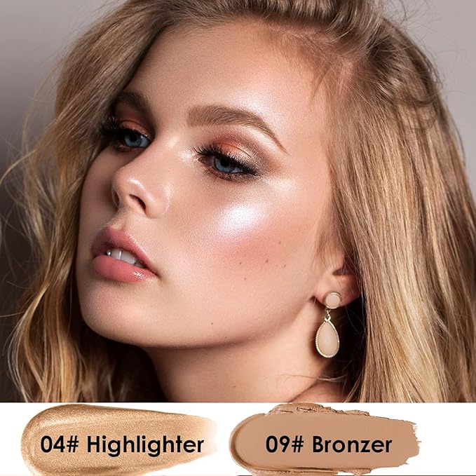 POPMISOLER 2 pcs Makeup Highlighter Stick & Cream Foundation Stick