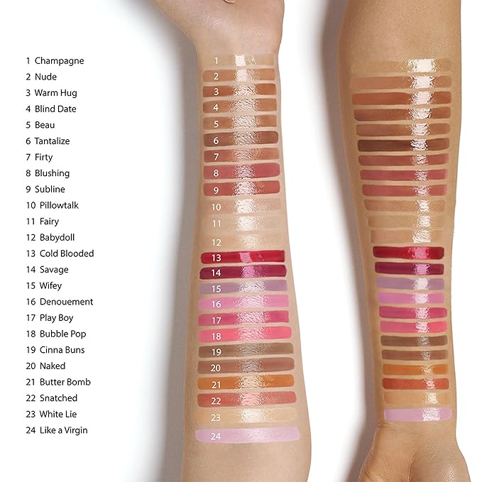 Ruby Kisses Lip Gloss Butter Bomb Gloss Non-Sticky Lip Gloss Vitamin E Natural Nude Lip Makeup - 7.8mL (0.26 US fl.oz) (Champagne)