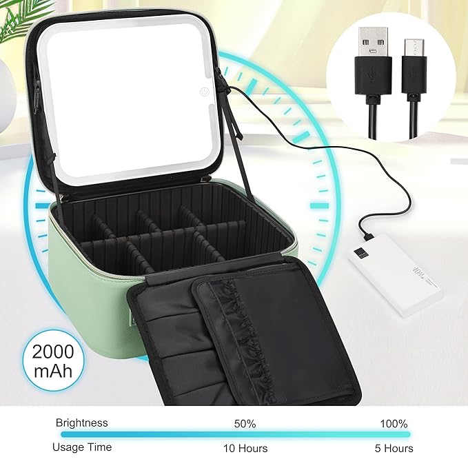 Relavel makeup bag with led