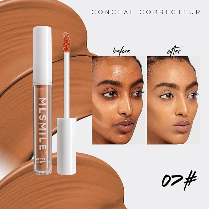 Color Liquid Conceal Contour Foundation, Waterproof 8 Colors Tone, 07