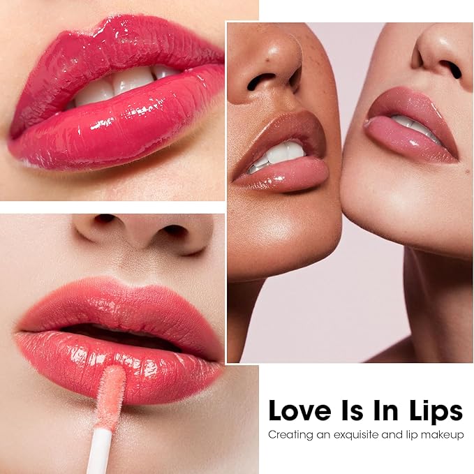 AZEN 6 Pack Lip Gloss Bulk Set, Shimmery Lip Gloss for Women and Girls With Rich Varied Colors