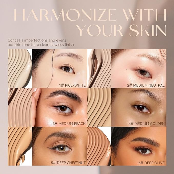 Matte Liquid Foundation Makeup,24 HR Oil Control Concealer (06#, ) 31g