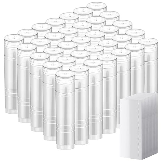 50 Pcs Lip Balm Containers Tubes Travel