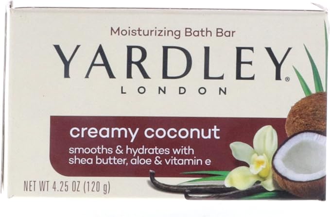 Yardley Creamy Coconut Bath Bar, 4.25 oz Pack of 8