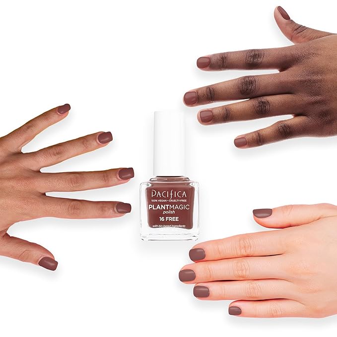 Pacifica Natural Nail Polish – Plant Magic Dark Red Nail Polish - Plant Based, Non-Toxic & Clinically Tested - Lasting Colors, Glossy, Chip-Resistant, Clean Beauty, Dermatologist Approved Ojai