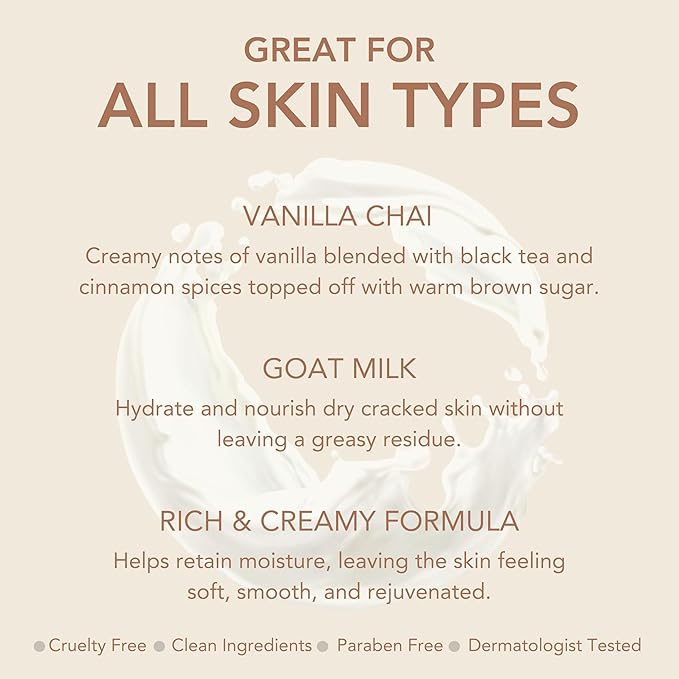 Dionis - Goat Milk Skincare Scented Hand Cream, Travel Size Self Care Moisturizing Lotion For Women, Vitamins & Minerals Hydrate Dry Skin - Cruelty Free, Paraben Free, Vanilla Chai, 1oz Set of 6