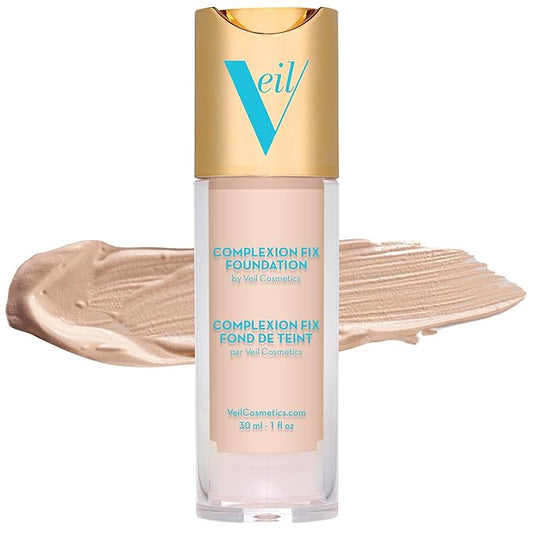Veil Cosmetics Complexion Fix Liquid Foundation – Buildable Porcelain Neutral)