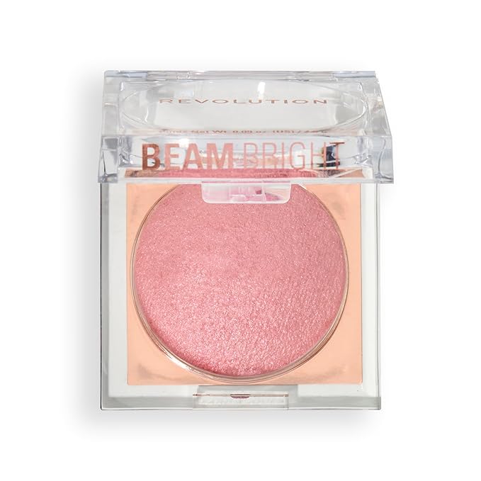 Revolution, Beam Bright Blush, Blendable & Buildable Face Powder Blush, Luminous Finish for Radiant Cheeks, Vegan & Cruelty-Free, Pink Party, 0.09 Oz