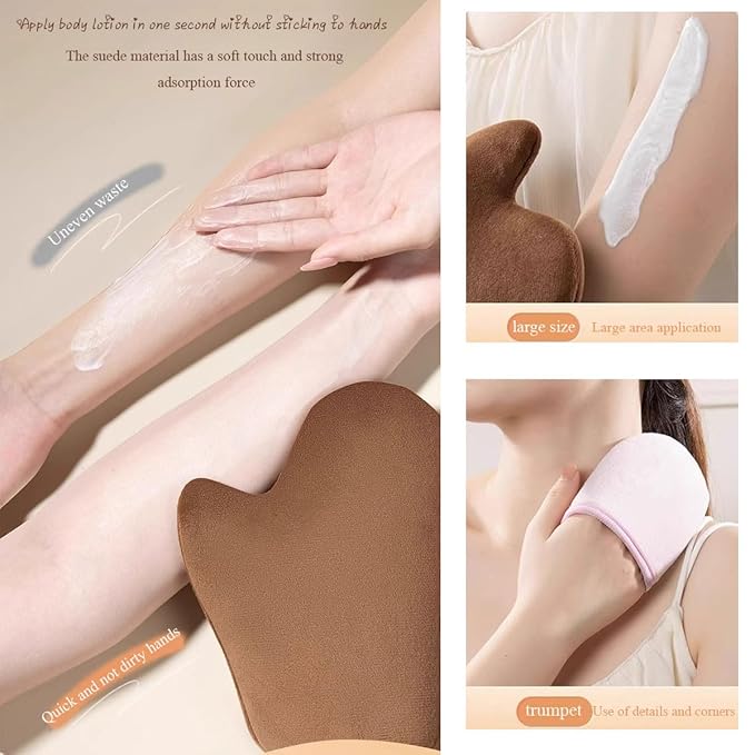 2 pieces tanning mitts self tanner for back tan face self tanner set tanning gloves for self tan lotion applicator