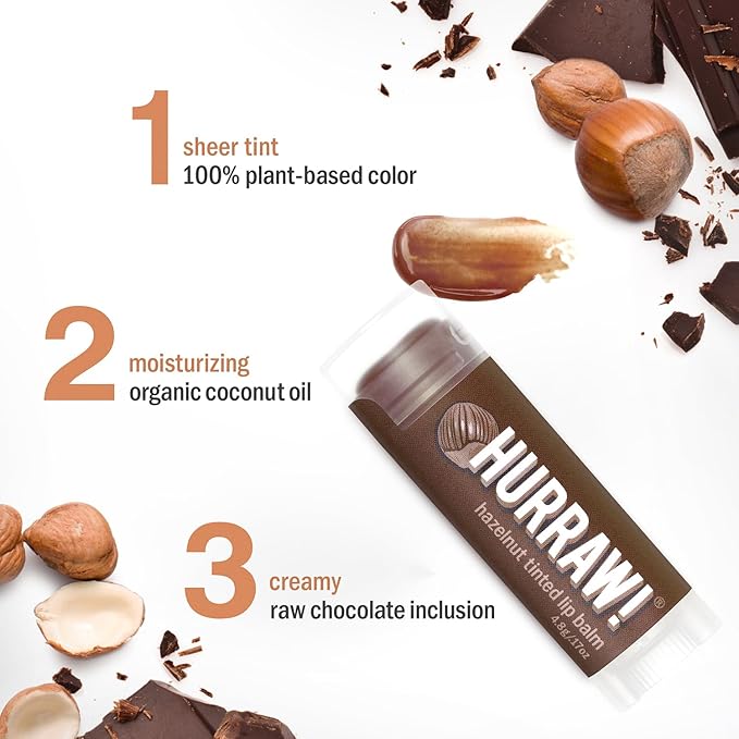 Hurraw! Hazelnut Tinted Lip Balm: (Sheer