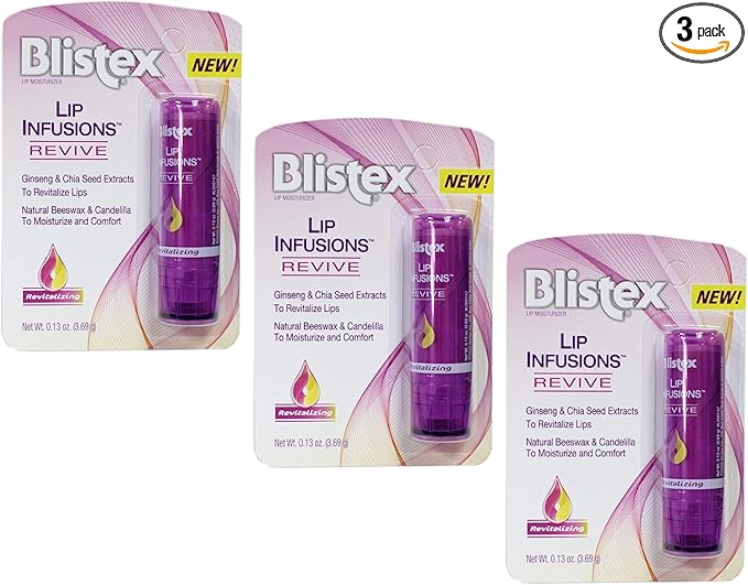 Blistex Lip Infusions Revive Lip Moisturizer 0.13 Ounce (3 Pack)