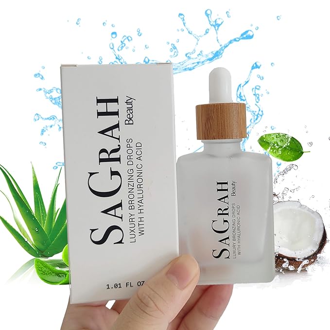 Advanced Self Tanning Drops, USA Made with Natural & Organic Ingredients, Innovative & Nourishing Skincare Hyaluronic Bronzing Drops 1.0 FL OZ