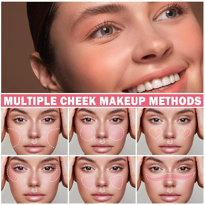 Cream Blush Stick with Brush, Waterproof, Long Lasting, Skin Tones