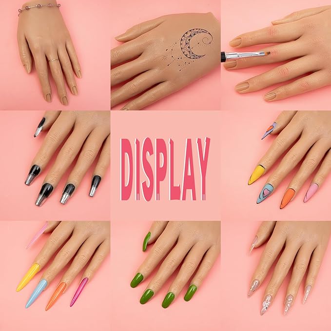 Nail silicone practice hand for