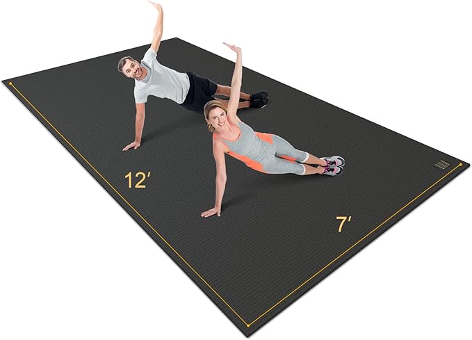 Gxmmat Extra Wide Large Exercise Mat 12'x7'/10'x7/8'x7(7mm)