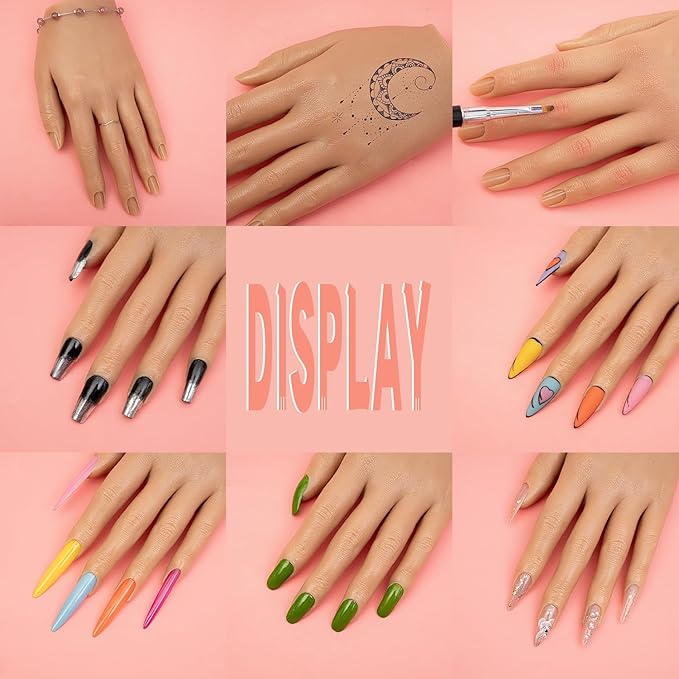 Silicone nail practice hand for