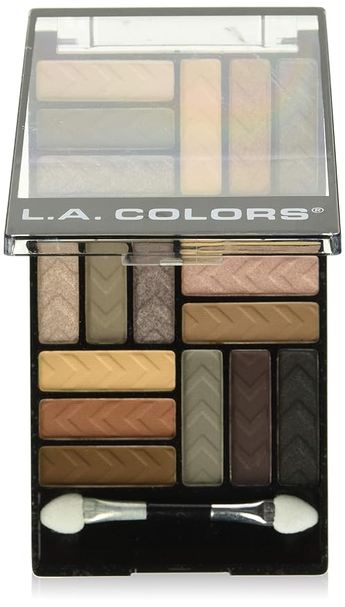 L.A. COLORS 18 Color Eyeshadow Palette, Downtown Brown CES750