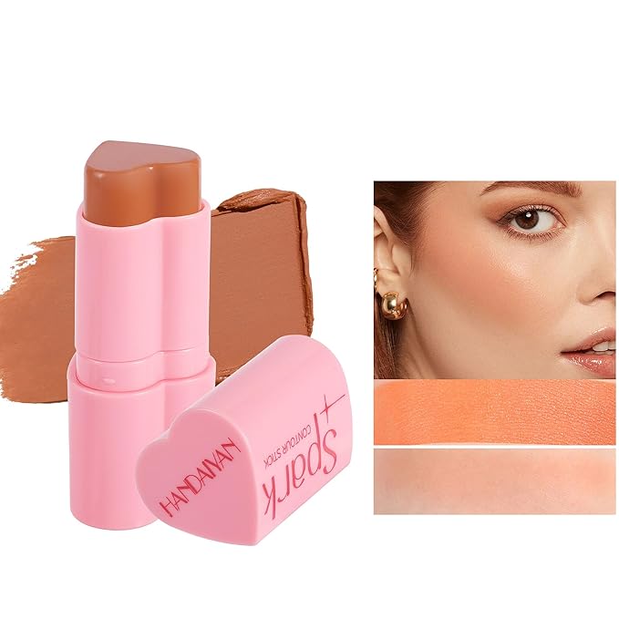 Heart Blush Stick, Matte Rouge Stick, Cheek Contour (08#, 0.) 21 OZ