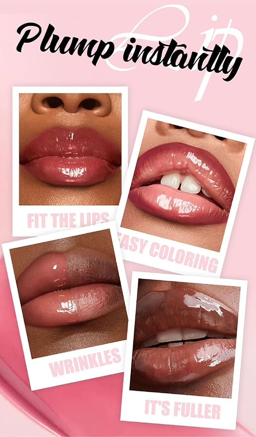 Plumping Lip Oil with Fresh Ginger Extract - Instant Fuller Lips, Ultra-Hydrating & Nourishing Glossy Lip Glow Oil, Lip Plumping Booster for Smooth, Defined Lips (#06 SPICED WINE, 1)