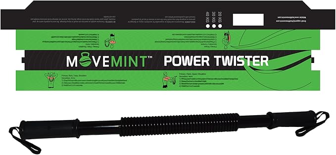 MOVEMINT Power Twister Chest Resistance Spring Bar Exerciser (20KG to 100KG Options)