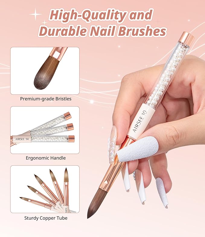 AIRSEE 5PCS Acrylic Nail Brush