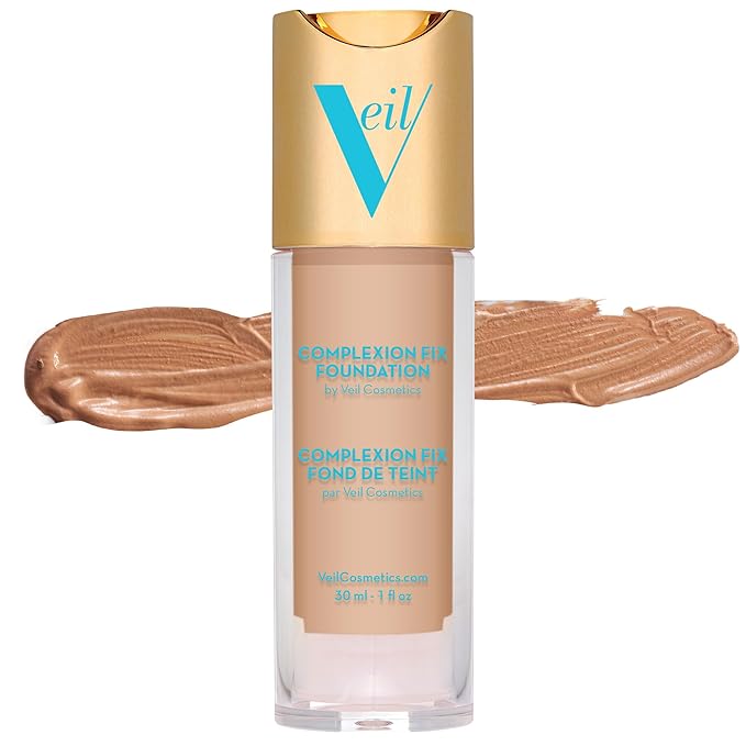 Veil Cosmetics Complexion Fix Liquid Foundation – Buildable Light Gold) 2G