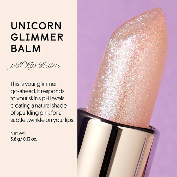 Winky Lux Glimmer Balm, pH Lip, Color Changing Lipstick and Tinted Lip, Vegan & Cruelty Free Lip Balm, Hydrate & Plump, Pink Shimmer Lipstick, Unicorn