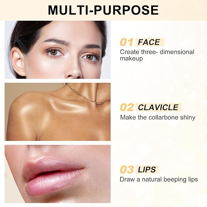 Boobeen Highlighter Makeup Highlighter Powder Palette, Shimmer Illuminator