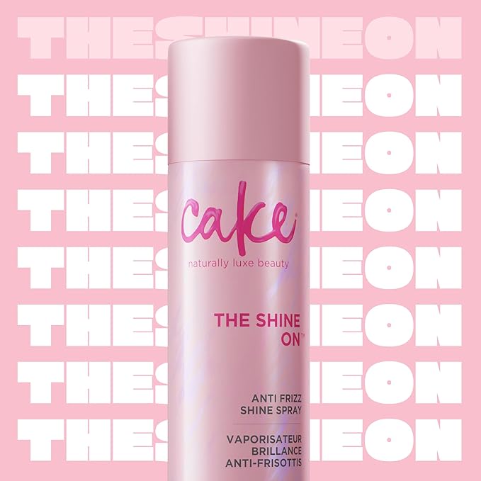 Cake Beauty Anti Frizz Shine Spray, The Shine On - Blocks Humidity for Smooth, Frizz Free, Shiny Hair - Safflower, Sweet Almond, Moringa & Argan Oil - For All Hair Types - 4.2 Oz