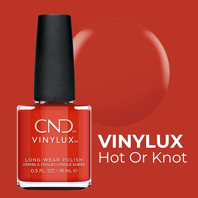 CND Vinylux Longwear Red Nail Polish, Gel-like Shine & Chip Resistant Color, Hot or Knot, 0.5 fl. oz