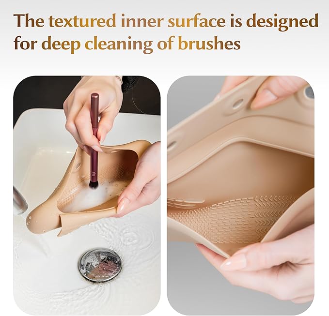 Silicone makeup brush holder, travel