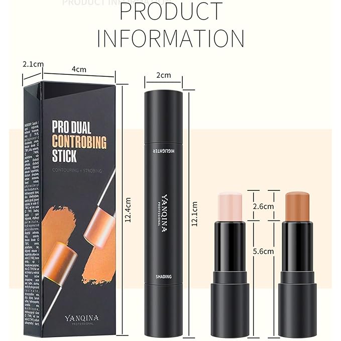 Double-End Contour Highlighter Stick, Face Contour Makeup Contouring